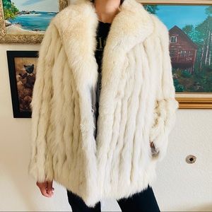 Vintage Saga Real Norwegian Fox Fur Coat, M